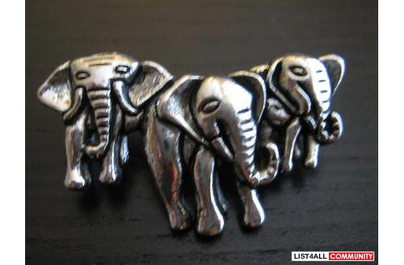 Tibet silver elephant charmsLead free45 x 12.5mmOn