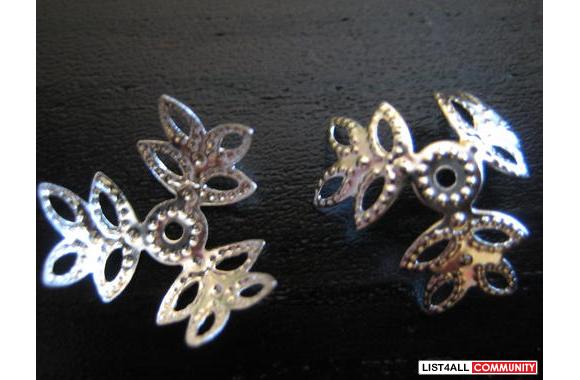 Silver plated beading caps fits a 12- 14 mm bead 1