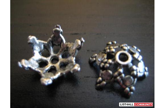 Tilbet silver flower bead caps fits a 16 mm bead17