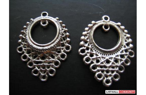 Tibetan silver earring findingsize 33 x 24 mmlead 