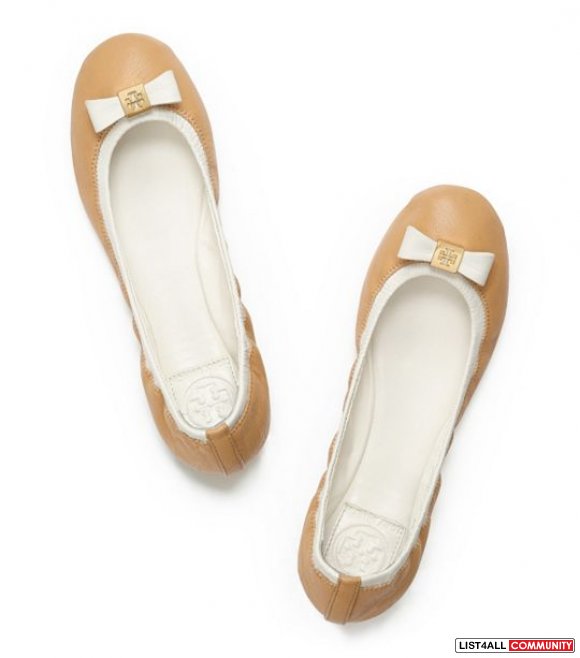 tory burch eddie ballet flat with crystal bow