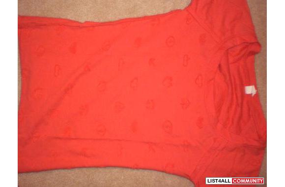 orange Kuyichi authentic tee w/ a cool patternworn