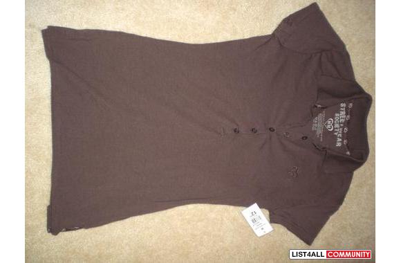 brown streetwear polo new/tagssize: M,but fits an 