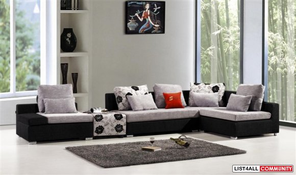 modern fabric leisure sofa, upholstery stylish L sharp sofa, furniture