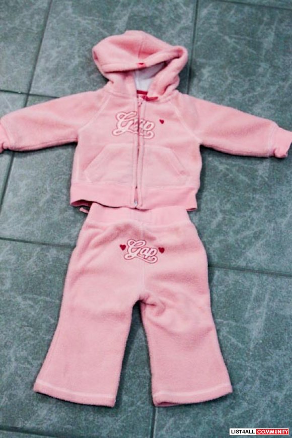 Baby Gap pink fleece jacket/pant set (6-12 month)