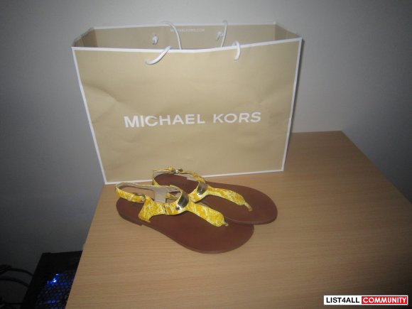 Michael Kors yellow snake skin sandals