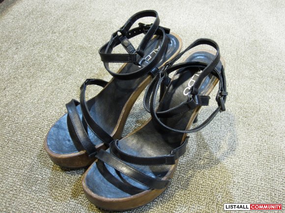 aldo black strappy heels