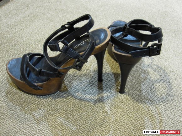 aldo black strappy heels
