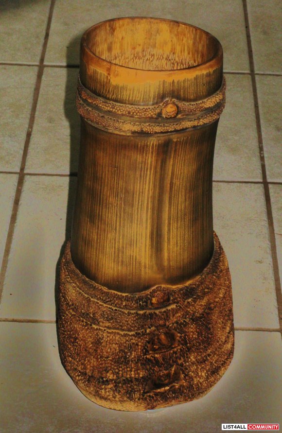Very Large Hand Crafted  Bamboo Vase