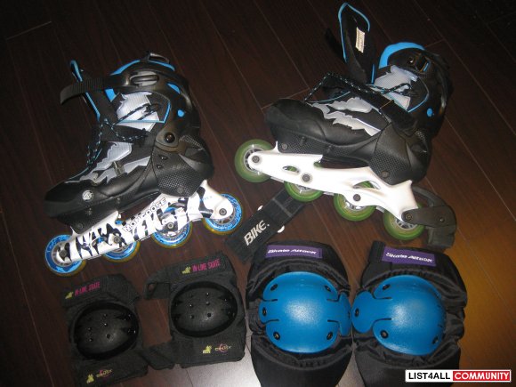 GREAT FOR SUMMER: Rollerblades/In-line Skates with FREE knee and elbow