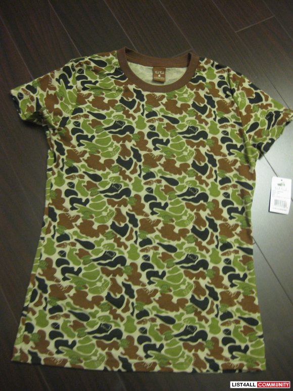 Very rare NWT PAUL FRANK CAMOUFLAGE  tshirt - Size Small!