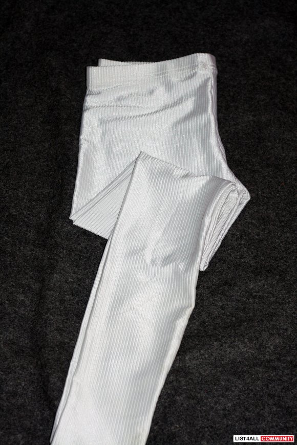 American Apparel Rib Nylon Spandex Leggings White size M
