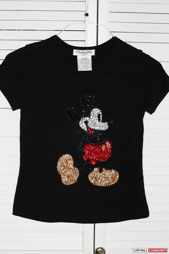 Christian Dior Black Mickey Mouse T shirt size S / M