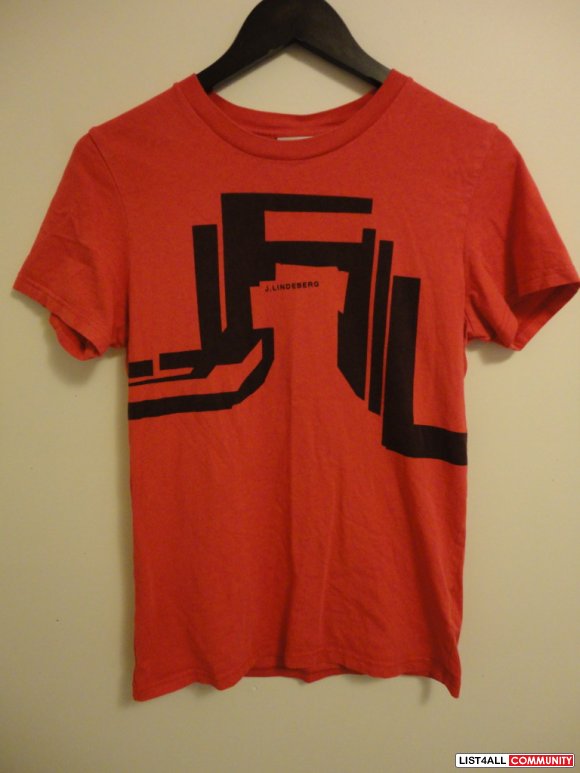 Authentic Men's Red J.LINDEBERG T-Shirt