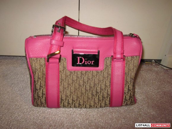 Dior Pink Leather Trim Bag