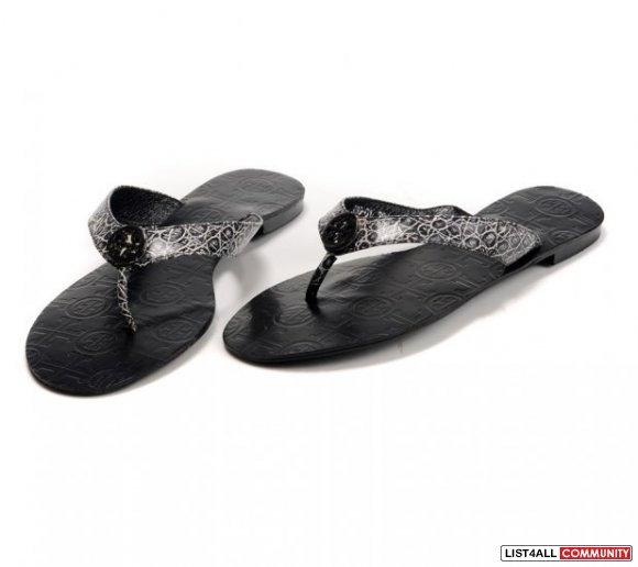 snake print tory burch flip flops