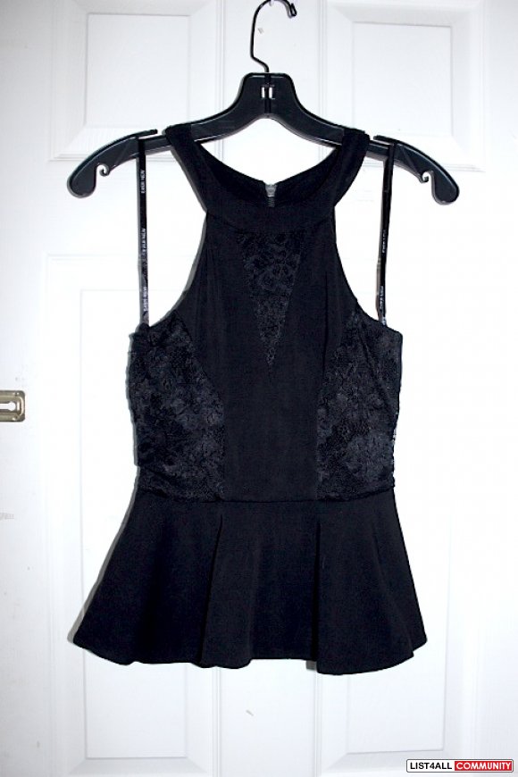 Ever New Sleeveless Lace Peplum Top