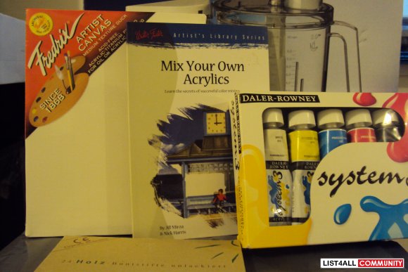 Artist Canvas (new), Mix Your Own Acrylics Book & Set of Acrylic Paint