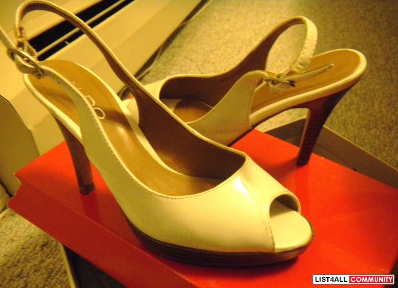 white open toe stilettos