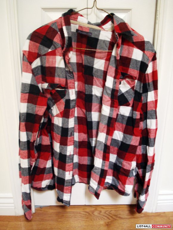 red and black stripped shirt