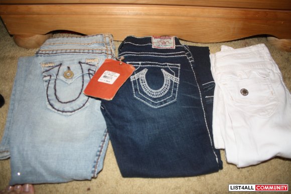 Jeans- r&r, true religion, guess, dish