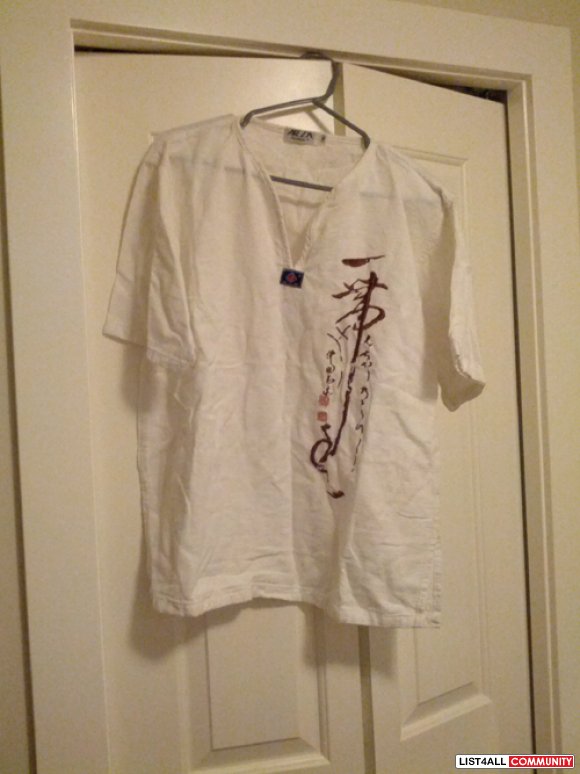 white tshirt red writing