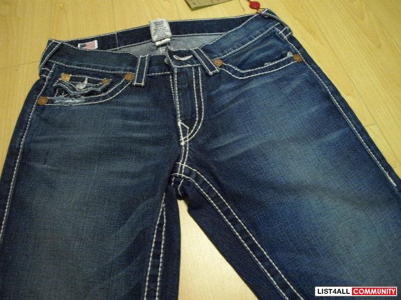 true religion jeans white stitching men's