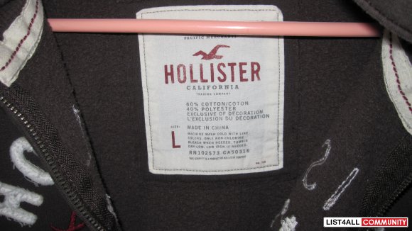 Hollister Brown Zip Up Jacket