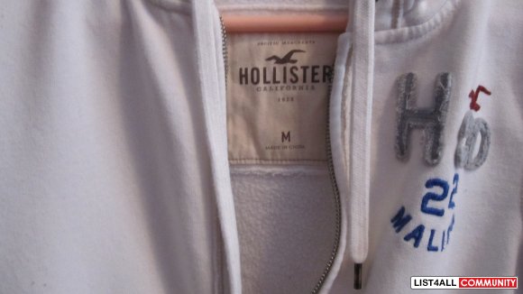 White Hollister Zip Up Jacket