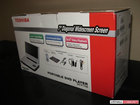 Toshiba SD-P1700 Portable DVD Player 7" Widescreen