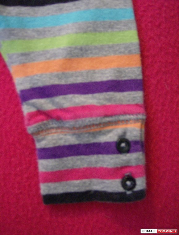 multi coloured striped trousers