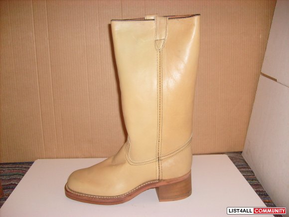 mens tan leather boots size 9