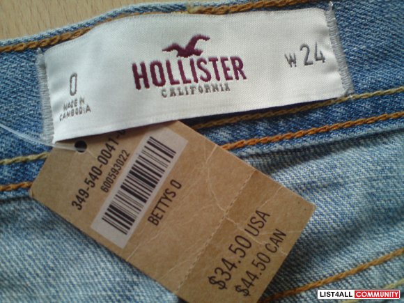 NEW Hollister Light Wash Denim Shorts