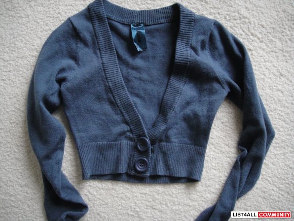 Cropped Blue Cardigan with buttons -Size xs :: lal :: List4All