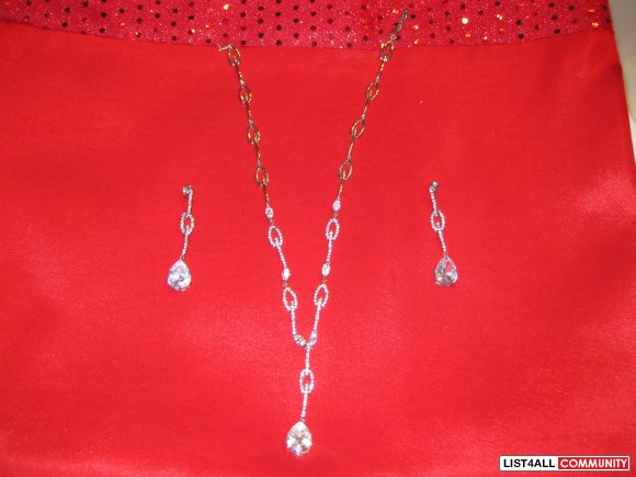 Mimosa crystal jewellery set - necklace and matching earrings