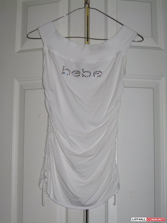 White Bebe Boat Neck Tank Top (s-xs) BNWOT
