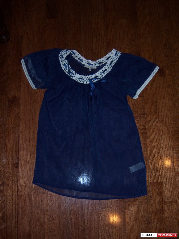 RW&Co Blue Sheet Top - Size Small