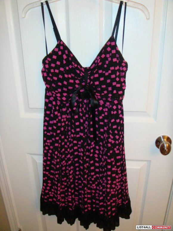 pink and black dress