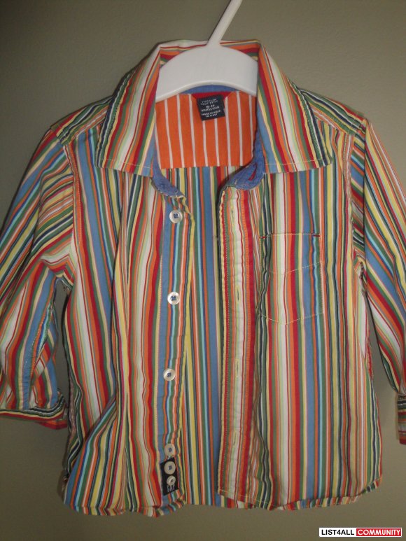 GAP striped dress shirt Sz 18-24m
