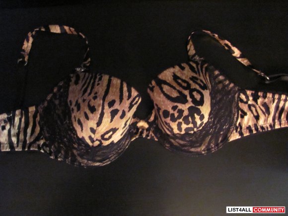 Leopard Print and Lace Bra Size 34D
