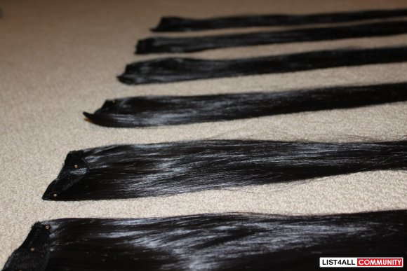 HAIR EXTENSIONS 24 inches 60 centimeters ! VERY NEW 160 g QUICK SALE
