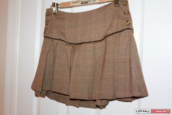 Cute Brown Preppy mini skirt xs :)