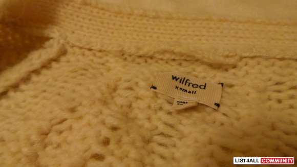 Aritzia Wilfred Cream Sweater Cardigan XS