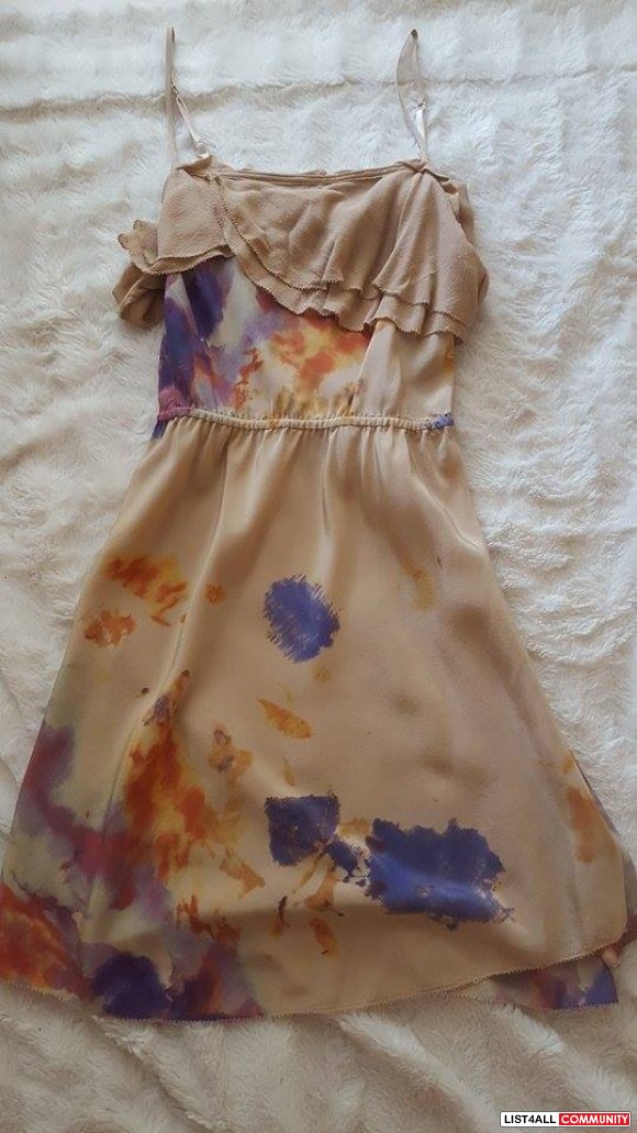 Aritzia Wilfred Tie Dye Pattern Silk Dress XXS