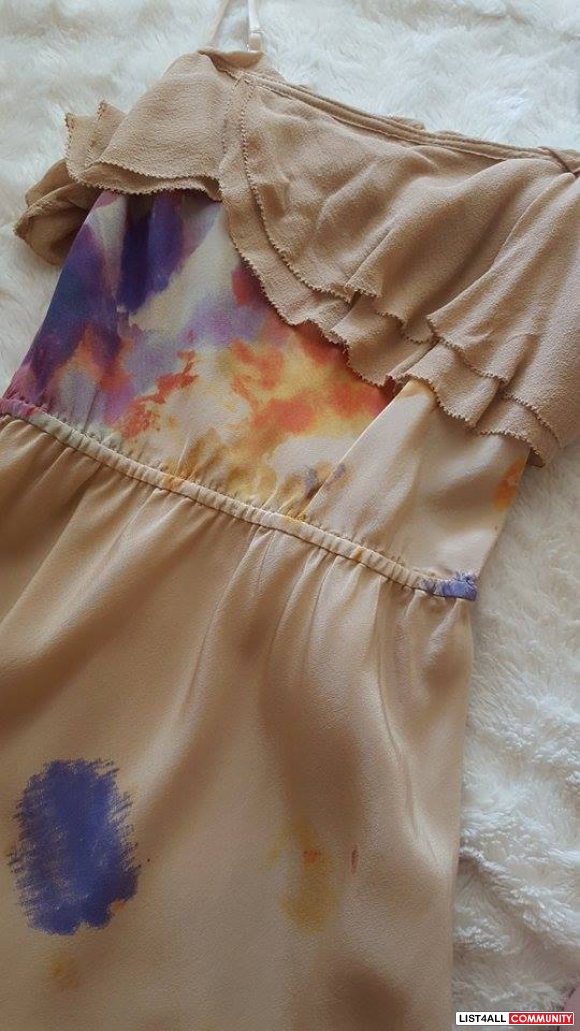 Aritzia Wilfred Tie Dye Pattern Silk Dress XXS