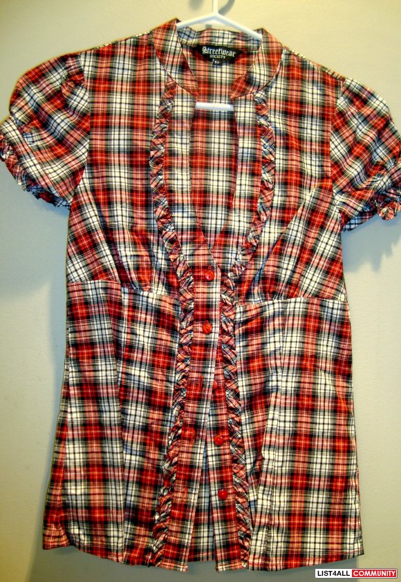 Plaid Cute Western Top - size small :: springcleaning13 :: List4All