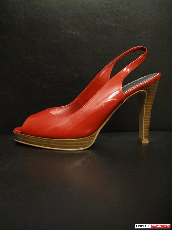 red pumps open toe
