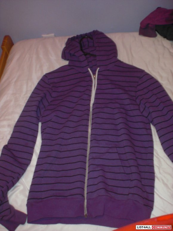 purple black striped hoodie