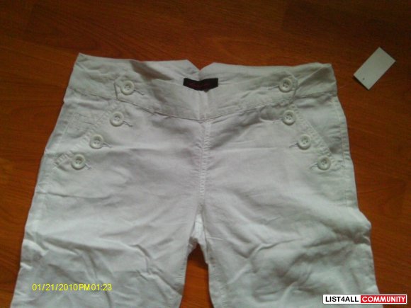 BNWT cotton/linen pants white