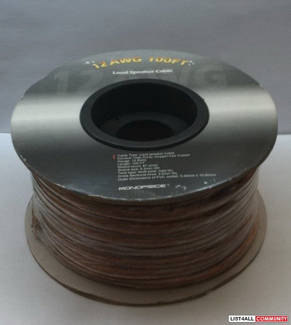 100ft 12AWG Enhanced Loud OxygenFree Copper